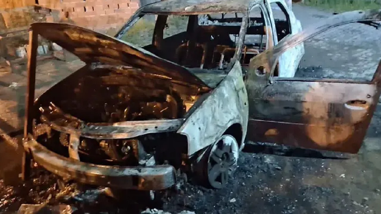 Korgan’da Sendika Başkanının Aracı Alev Alev Yandı!